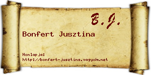 Bonfert Jusztina névjegykártya